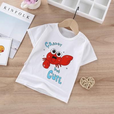 China 2021 Summer New Short Sleeve Tops Boys Girls T-shirt Baby Kids Cotton Short Sleeve T-shirts for sale