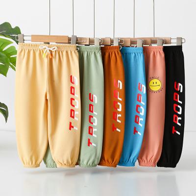 China 2022 Summer Anti-pilling Children's Pants Boy Girl Thin Ice Silk Loose Anti-mosquito Pants Kids Casual Sweatpants for sale