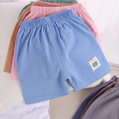 China Breathable Kids Summer Shorts Pant Cotton Canvas Fabric Shorts 80-120cm Pants Casual One-piece Wholesale Clothing for sale