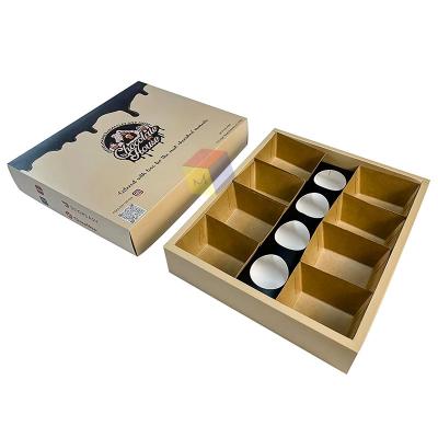 China Recycled Food Paper Gift Box Kraft Paper Foldable Takeaway Paper Dessert Boxes for sale