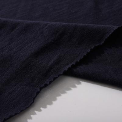 China Wholesale Navy Blue T-shirt Fabric Tear-resistant 100% Cotton Knitted Wicking Jersey Fabric for sale