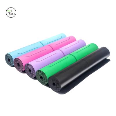 China Lines Durable Engraving Polyurethane Yoga Mat Natural Rubber PU Yoga Alignment Eco-Friendly Mats for sale