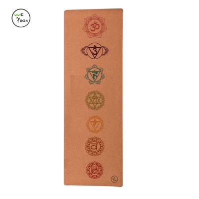 China Custom printed yoga exercises private label eco cork yoga mat natural rubber for sale