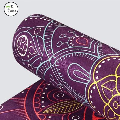 China Yoga Exercises Eco Friendly 100% Microfiber Yoga Mat Rubbers With Backpack for sale