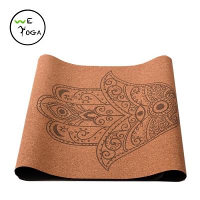 China Yoga Exercises High Quality Private Label Natural Cork Rubber Yoga Mat Custom Made for sale