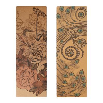 China Wholesale Yoga Exercise Mat Rubber Discount ECO Mats Customized Engraved Printed Cork With Logo for sale