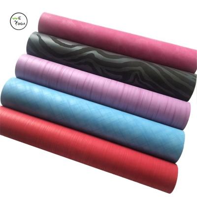 China Supplier Best Durable Customized Embossing Ultra Grippy Polyurethane 6P Eco Free PU Rubber Black Yoga Mats for sale