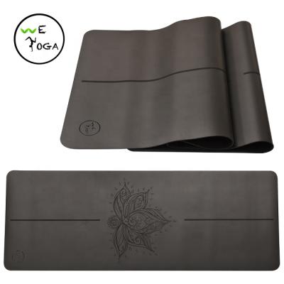 China LOGO Alignment Line Polyurethane Natural Logo PU Yoga Durable Custom Rubber Embossed Mat for sale