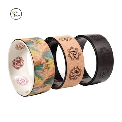 China Yoga Practice Customized Logo Eco Friendly Fitness Yoga Cork Wheel for sale