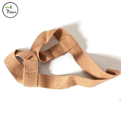 China Carry Yoga Mat Custom Color Logo Carry Strap For Yoga Mat Jute Hemp Yoga Strap for sale