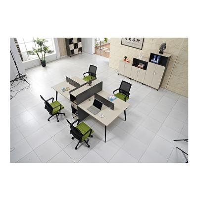 China Contemporary Modern Office Table Desk Office Furniture 4 Seat Modular Partition Partition Staff Workstation Table for sale