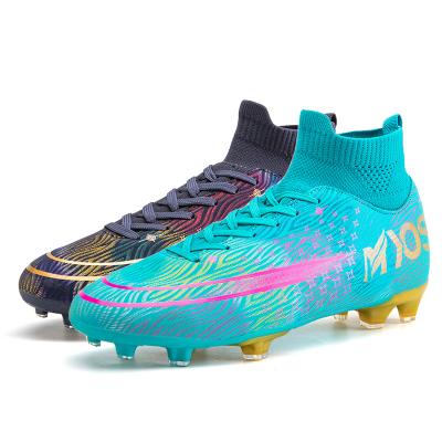 China Fashion\comfortable\durable football boots soccer shoes on behalf of men and women high top broken hair soccer shoes to nail training socks high top shoes flight for sale