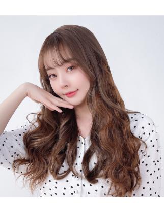 China Italian Wave Pelucas Wig Ponytail With Heart Cut Invisible Hair Piece Curly Long Hair Chemical Fiber Caballo Wavy High Temperature Silk Wig for sale