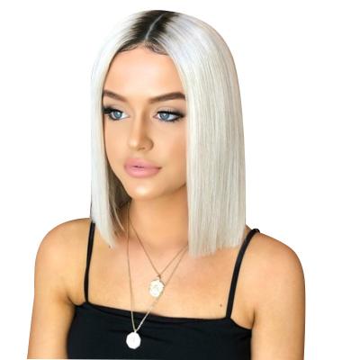 China 2021 Afro Wave Amazon Europe Synthetic Wig High Temperature Wire Cut Raw Straight Hair Bob Net-a-porter Frontal Hair Wholesale for sale