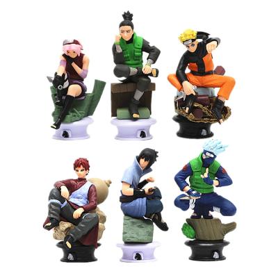 China Anime Series Collectible Toys 6 Anime Uzumaki Boruto Hatake Kakashi Action Numbers Mini Styles Cake Model Decoration for sale