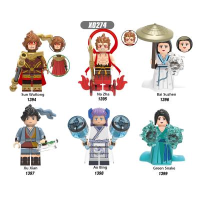 China Building MOC toy compatible with Na Zha ao Sun Wukong fairy tale cartoon building block legoingly chinese mini slag action number for sale