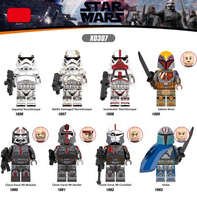 China Building Toy Movie Collectible Models Star Wars Action Clone Pre Battles Vizsla Building Blocks Compatible With Legoinglys Mini Figures Set for sale