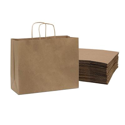 China Recycled Materials Maker Custom Personalized Brown Thank You Paper Bags Packaging With Handle for sale