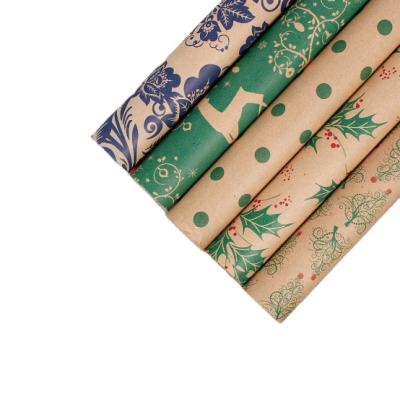 China Double-sided Printing Christmas Wrapping Paper Gift Moisture Proof Wrapping Paper for sale