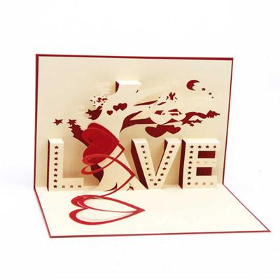 China Creative romantic 3D stereo Korea wedding ceremony Korea love blessing handmade greeting card Europe for sale