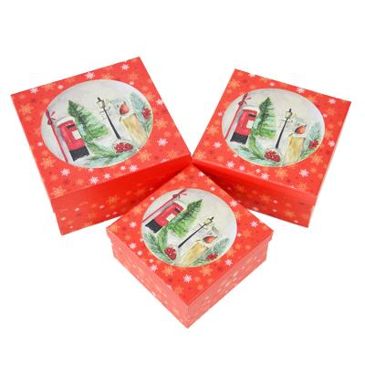 China Best Selling Recyclable Commodities Jewelry Gift Box Packaging Set 3 Square Sizes Red Gift Box One Gift Box for sale