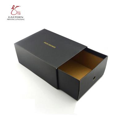 China Wholesale Recyclable Luxury Logo Cardboard Packaging Paper Black Shoe Box Custom Design for sale