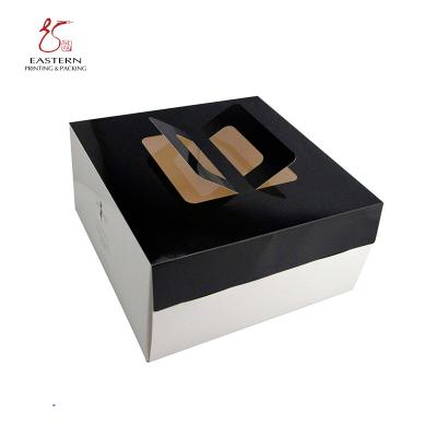 China Recyclable Custom Single Individual Black And White Stripe Cupcake Paper Box for sale