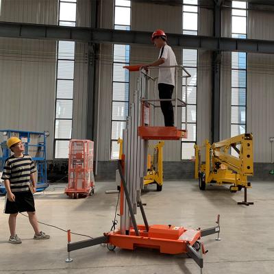 China 10m hydraulic mobile electric double mast aluminum lift for sale à venda