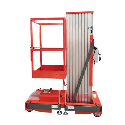 China Hydraulic Push Around Single Mast Lift Single Mast Lift 1420*800*2000mm 380kg Weight 1 Year Warranty à venda