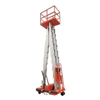 China Aluminium Alloy Electric Mast Lift Climbing Work  12m Small Portable 1840*850*2000mm for sale