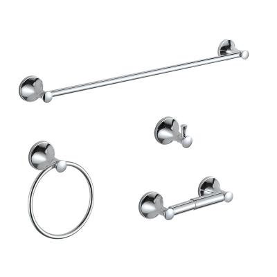 China 4 Pieces Design Bathroom Hardware Simple Chrome Bathroom Accessories Hardware Set for sale