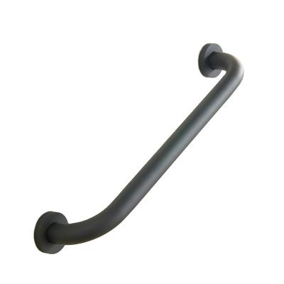 China Eco-friendly Wall Mounted Toilet Safety Stainless Steel Matt Black Safety Strong Metal Toilet Grab Bar for sale