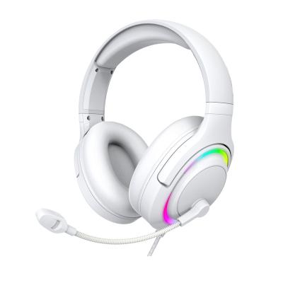 China Custom Sound Perfect Lighting/Virtul ZHAOCHEN GL-510 RGB USB White PC Computer Wired Gaming Headset Earphones gamer with MIC for girl for sale