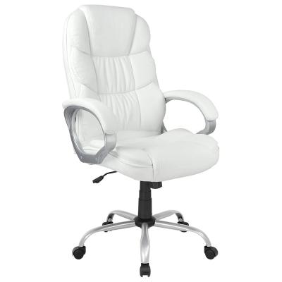 China Factory Direct Commercial Frame Manager Chair White Swivel Leather Office Rotation Chair For Office Adult for sale