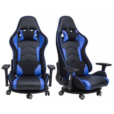 China ChaoYa High Back Swivel (Height) Adjustable Leather Office Gaming Chair Blue Leather Ergonomic Gaming Chairs For Computer for sale