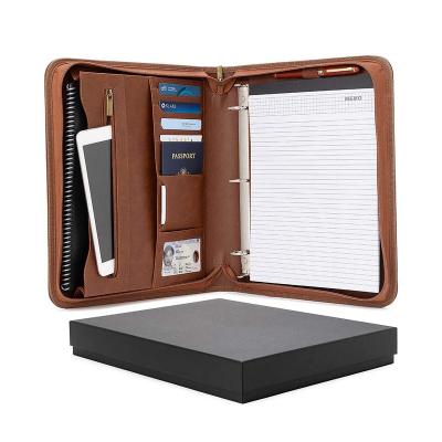 China Business Zippered Folder Padfolio Organizer, Internal Interview Resume Document Binder Holders for iPad/Tablet (up to 13