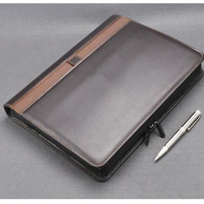 China Wholesale Business Customized Folder Faux Leather Business A4 PU Leather Pen Document PadHolder Folder With Ring for sale