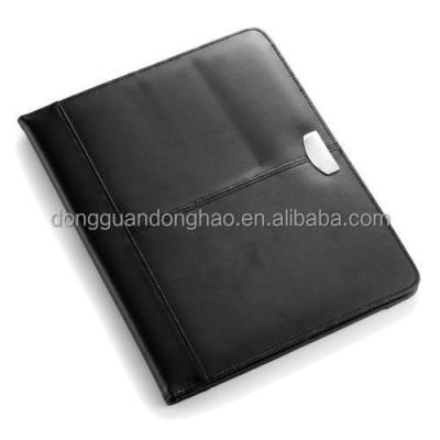 China New Black PU Leather A4 Conference Folder Document Folder for Meetings, Business and Work for sale