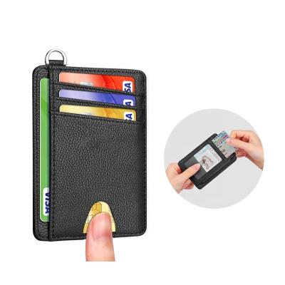 China Wholesale Designer RFID Leather Metal PU Atm Silicon PVC Men Credit Wallet Card Holder Fashion Custom ID Leather Card Holder for sale