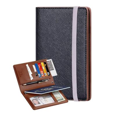 China Wholesale Passport Holders Wallet Fashion Elastic Band Luxury Woman Personalized Custom Leather PU Cover Travel Passport Holder for sale