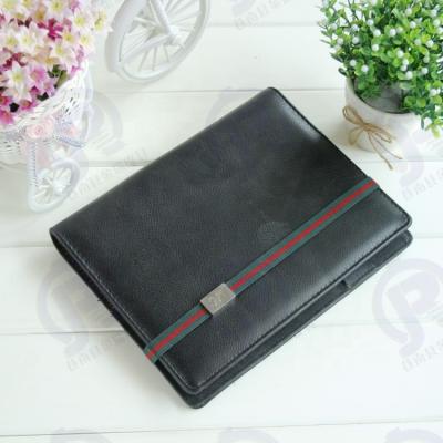 China 6 Hole PU Leather Ring Binder Custom Loose Leaf Cover Hardcover Book Notebook with Card Holder Diary Planner A5 Organizer Notebook for sale