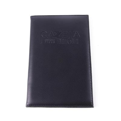 China Folder Black Leather Folder Leather Hotel Menu Cover Restaurant PU Menu Waiter Organizer Folder for sale