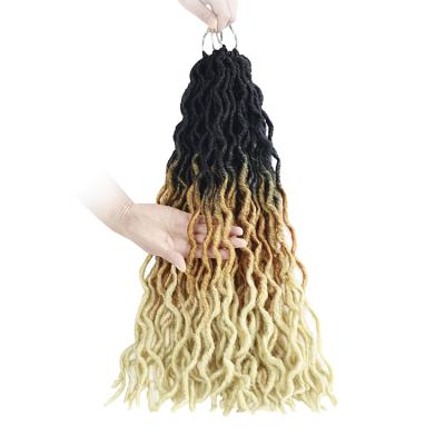 China Curly Hot Quality Cheap Ombre Crochet Braids 16 Inches Straight Goddess Faux Locs Wigs Faux Locs Braids Gypsy Locs Hair for sale