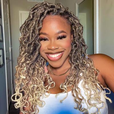 China Curly Curly Toyotress New Toceana Locs Curly Braiding Hai Crochet 18 Inch Soft Distressed Synthetic Faux Locs Crochet Hair for sale