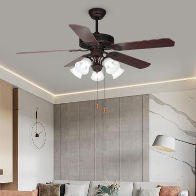 China High Quality Fancy American Style Energy Saving Black Low Noise Ceiling Fan With Light for sale