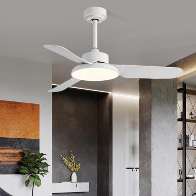 China Energy Saving 46 Inch 3 Blade Solid ABS China Nordic Modern Ceiling Fan With Led Light for sale