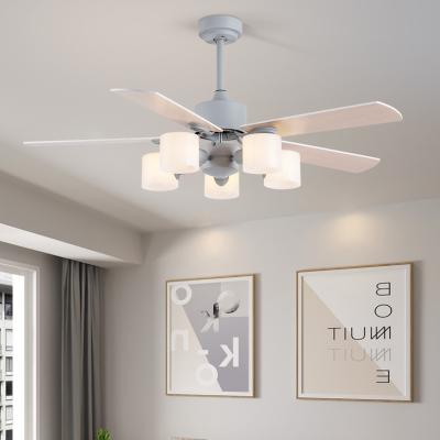 China Wholesale Energy Saving China Sell White Cool Shade Ceiling Fan Simple Design Ceiling Fan With Light for sale