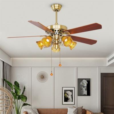 China Hot Sale Energy Saving Luxury European Bronze Fashion Decorative Zipper Ceiling Fan Light for sale