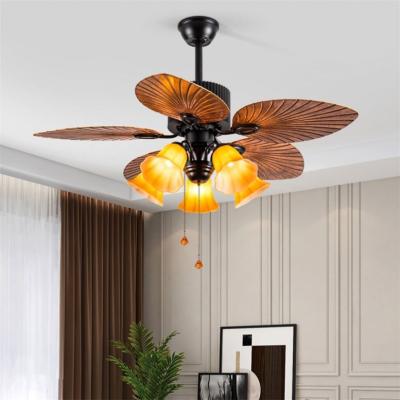 China Latest New Retro Energy Saving 3 Light Chandelier 5 Design Ceiling Fan Light for sale