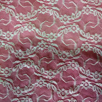 China Wholesale stocklot of breathable non-elastic stiff nylon 100% raschel lace fabric for sale